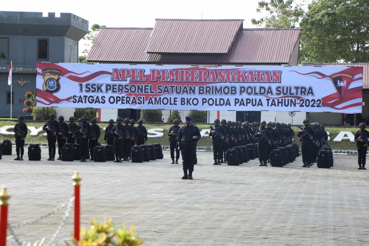 102 Personil Brimob Polda Sultra Dikirim ke Papua