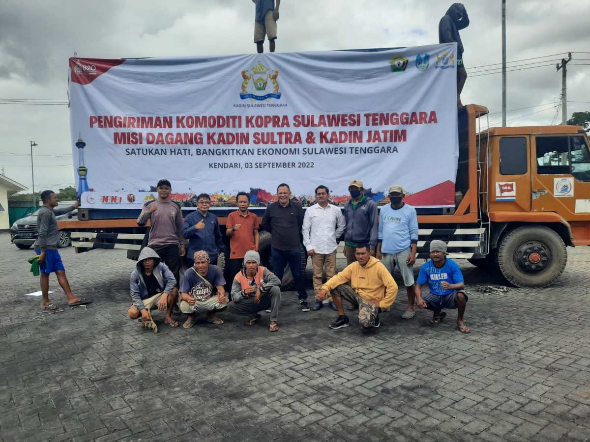 Hari ini Kadin Sultra Kirim 28 Ton Kopra ke Surabaya