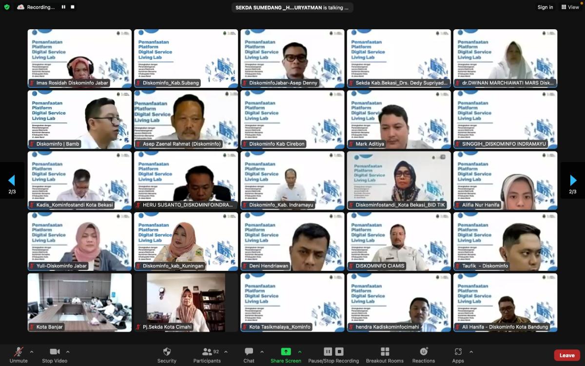 Delapan Kabupaten Kota di Jawa Barat Sepakat Terapkan Platform Digital Service Living Lab