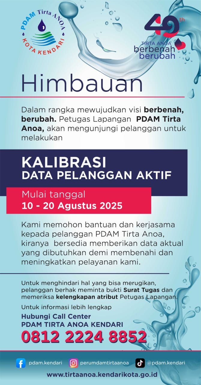 PDAM Kendari Siap Tertibkan Sambungan Ilegal Lewat Pendataan Presisi