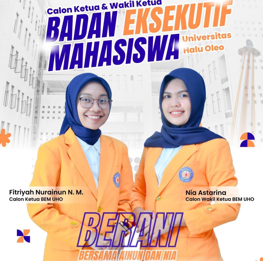 Pasangan Fitrya Ainun–Nia Astarina Terpilih Pimpin BEM UHO Periode 2025–2026