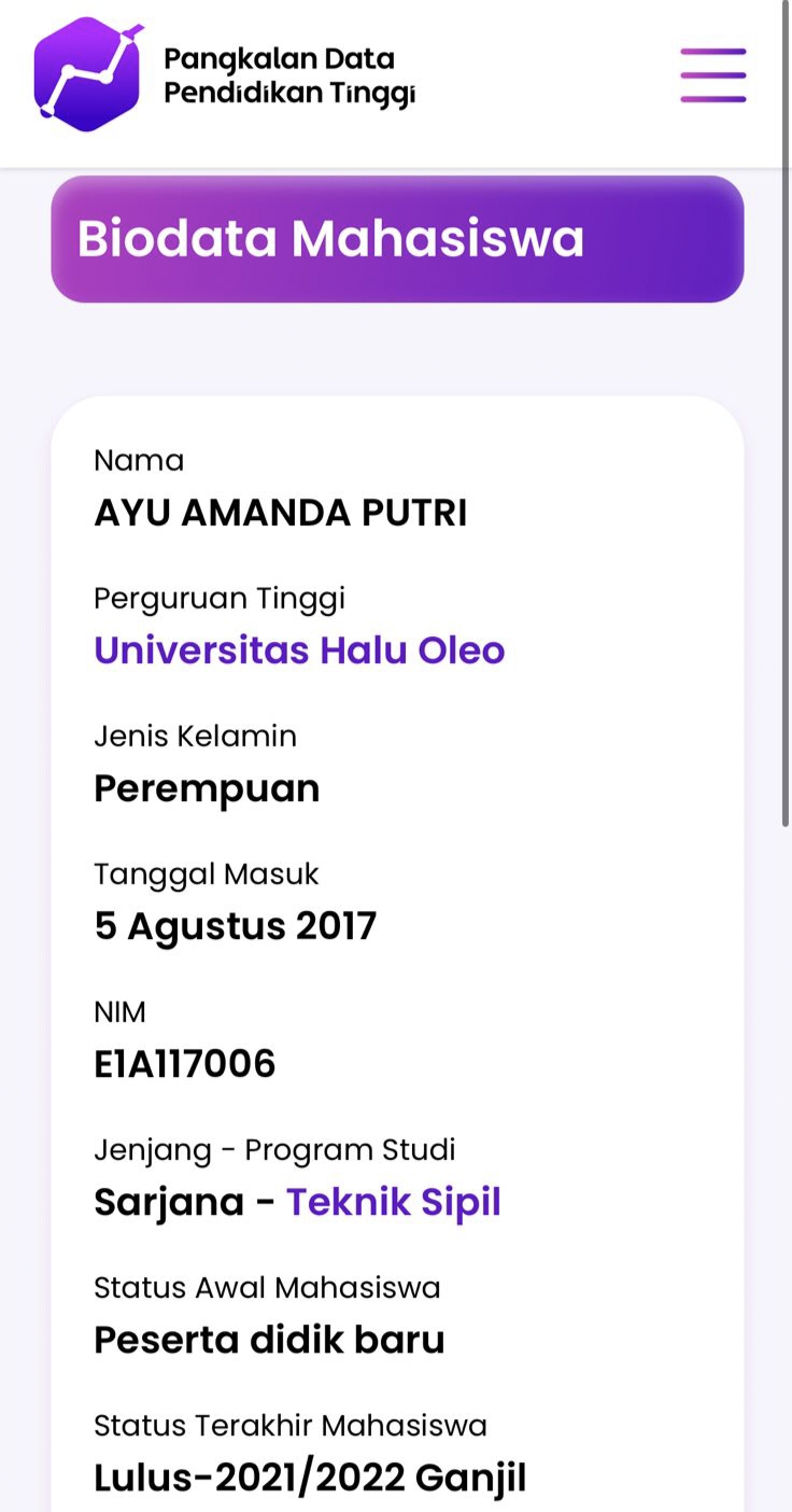 Gerak Cepat Plt Rektor UHO, Data Ayu Manda Putri Kembali Normal