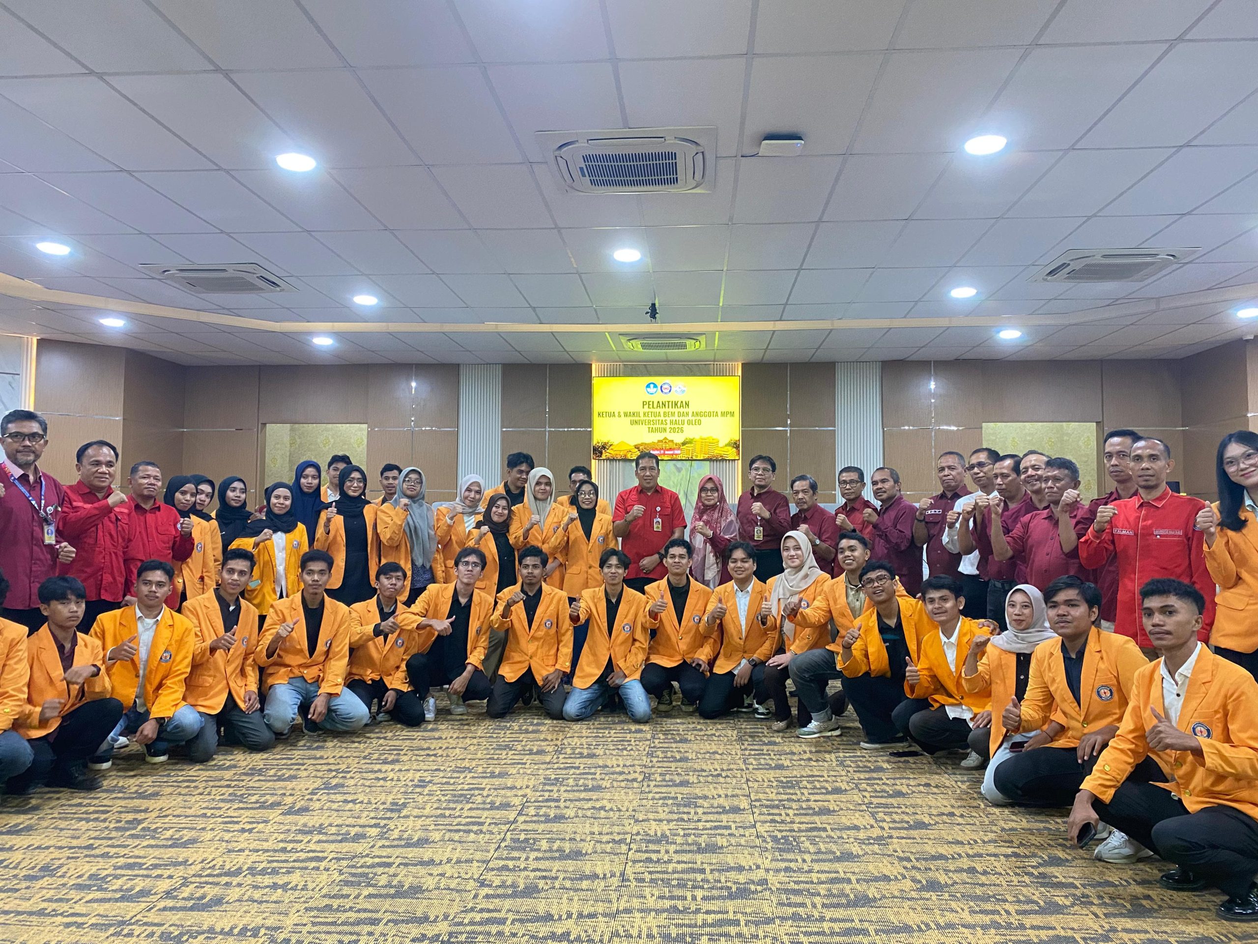 Pengurus BEM–MPM UHO 2026–2027 Dilantik, Plt Rektor Tekankan Kedewasaan Demokrasi Mahasiswa