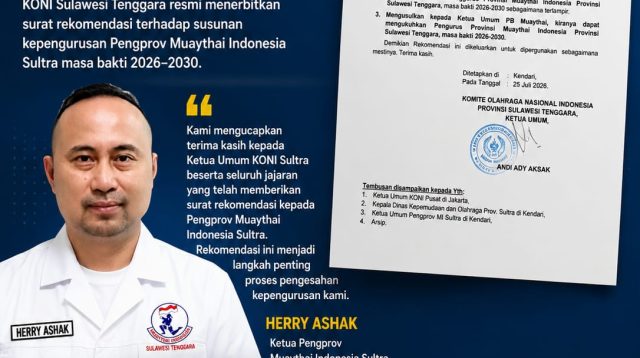 KONI Sultra Terbitkan Rekomendasi Kepengurusan Baru Muaythai