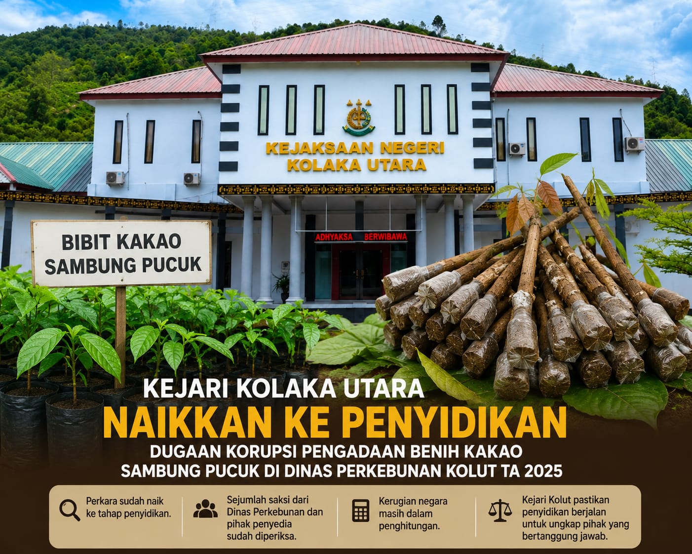Kejari Kolut Sidik Dugaan Korupsi Pengadaan Bibit Kakao Tahun 2025
