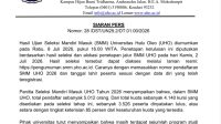 UHO Umumkan Hasil SMM 2026, 3.526 Peserta Lulus, Gelombang II Segera Dibuka