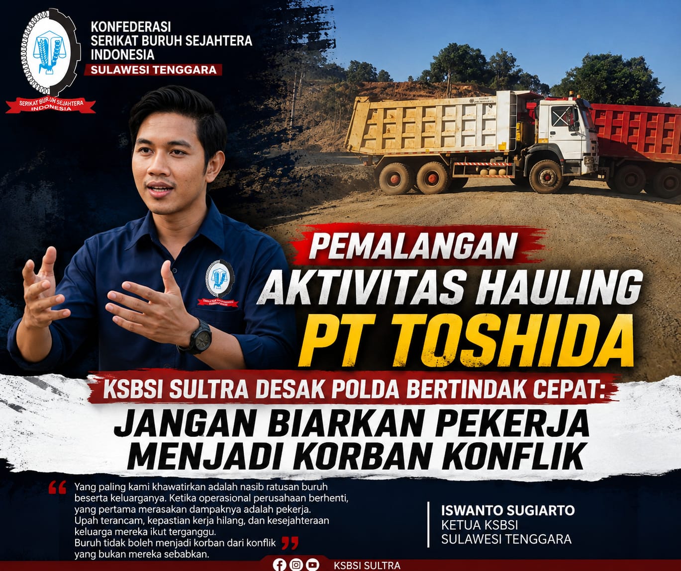 Serikat Buruh: Pemalangan Aktivitas PT Toshida Indonesia Berdampak pada Pekerja, Polisi Diminta Bertindak
