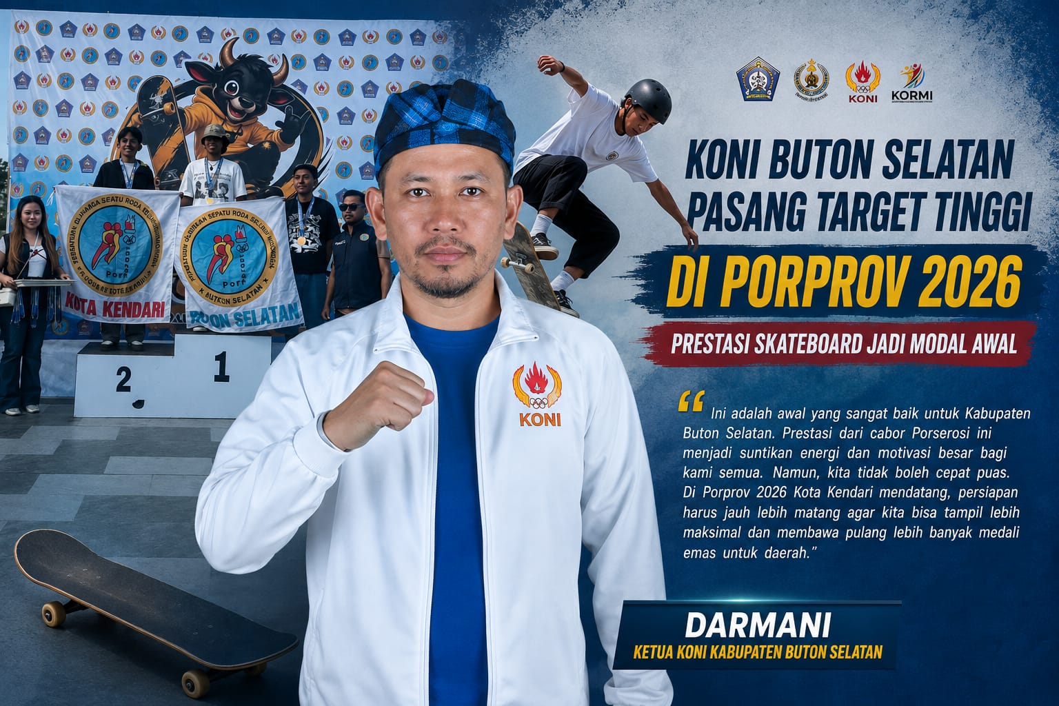 KONI Busel Pasang Target Tinggi di Porprov 2026, Prestasi Skateboard Jadi Modal Awal