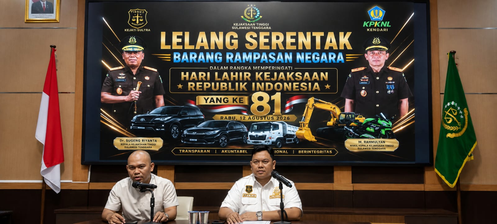 Lelang Serentak Barang Bukti, Kejati Sultra Raup Rp 5,2 Miliar, Naik 20,41 Persen