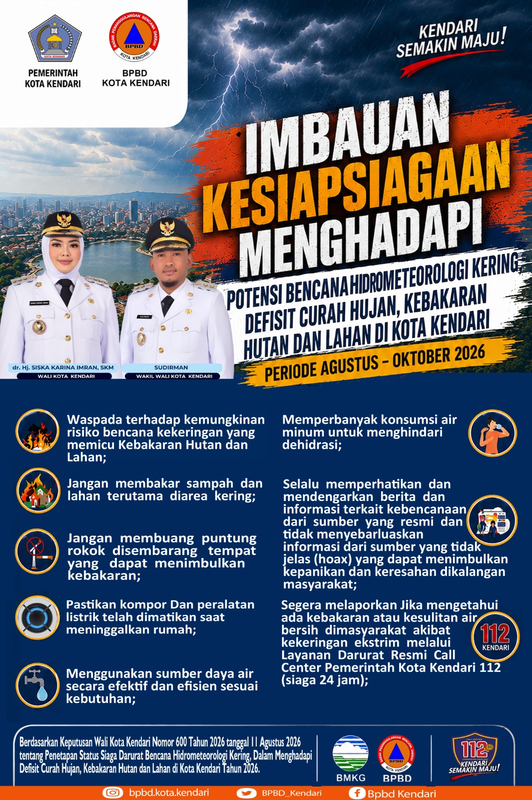 Wali Kota Kendari Keluarkan Imbauan Kesiapsiagaan Hadapi Ancaman Kekeringan dan Karhutla