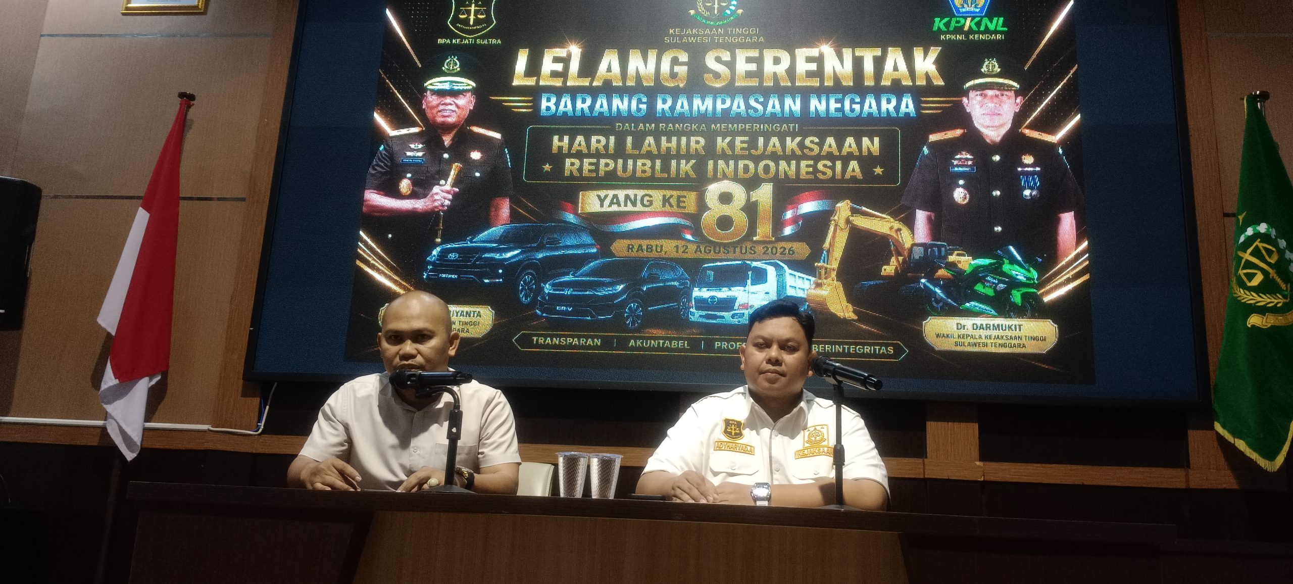 Lelang Serentak Barang Bukti, Kejati Sultra Raup Rp 5,2 Miliar, Naik 20,41 Persen