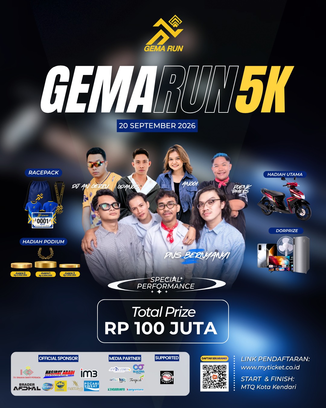 1000 Pelari Ramaikan Gema Run 5K 2026 di Area Tugu Religi