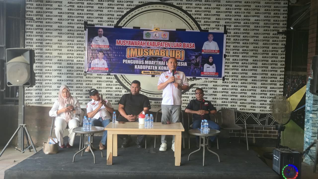 Buka Muskablub Muaythai, Ketua KONI Konawe Targetkan Ukir Prestasi di Porprov